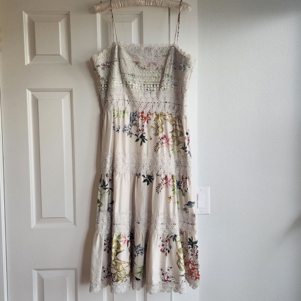 Antonio Melani Edia Sateen Floral Print A-Line Size 10 Festival dress - Picture 4 of 11